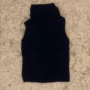 Wool Benetton navy Turtleneck Sweater vest